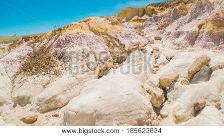 POV point of view - Weekend hiking at Paint Mines Interpretive Park in Colorado.