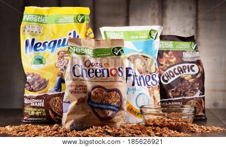 Four Packages Of Nestle Breakfast Cereals