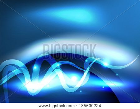 Glowing shiny wave background, energy concept illustration