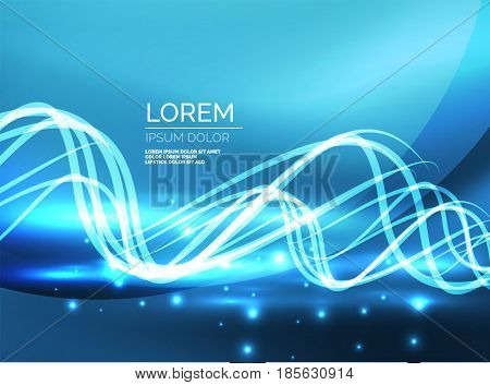 Glowing shiny wave background, energy concept illustration