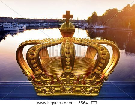 The crown on a bridge in Stockholm, Sweden