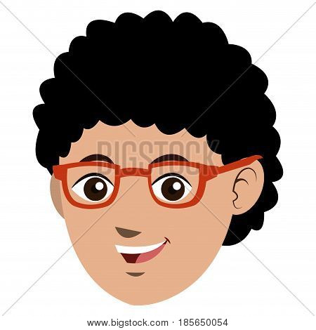 face boy young happy expression vector illustration