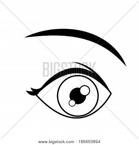 cartoon eye look eyebrow human outline vector illustration