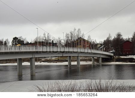 bridge across river Oulujoki in Oulu, Finland