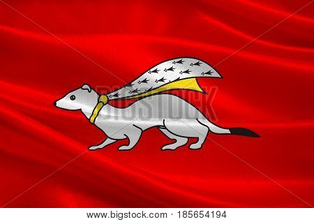 Flag of Vannes is a commune in the Morbihan department in Brittany in north-western France. 3D illustration
