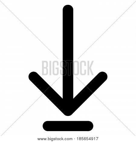 Down Arrow Or Load Symbol The Black Color Icon.