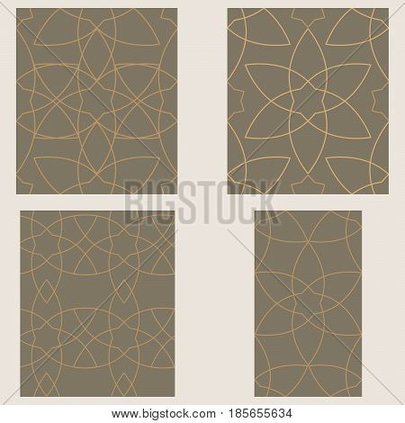 Set seamless patterns of Muslim tracery. Vector pattern for design cover business card flyer invitation card brochure.