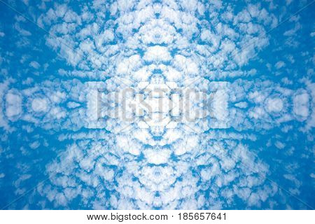 blue sky and fluffy clouds (Cirrocumulus) on nature background texture