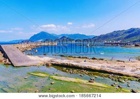 Scenic view of Badouzi coastal area in Taiwan