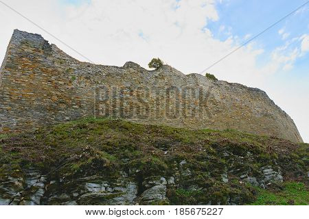 Ruins Of Fortification (bulwark). Medieval Rampart