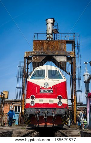 BERLIN - APRIL 21: Diesel locomotive DR Class 119 (