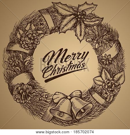 Christmas wreath. Merry Christmas. Vector illustration EPS10