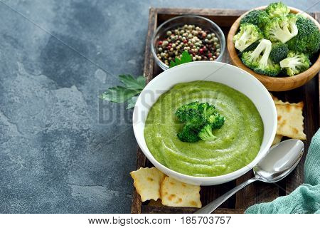 Broccoli cream soup vegan vegetarian eating healthy food