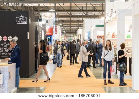 People Visit Tuttofood 2017 In Milan, Italy