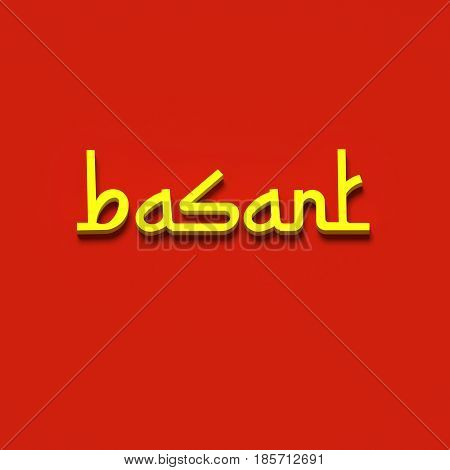 3D RENDERING WORDS 'basant' (KITE FESTIVAL IN INDIA AND PAKISTAN)