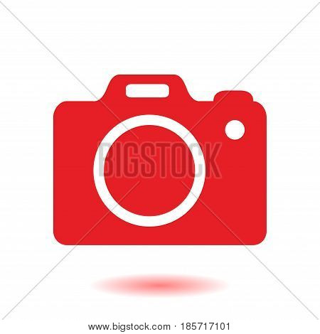 Photo camera symbol. DSLR camera sign icon. Digital camera. Flat design style.