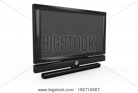 3d rendering plasma TV on white background