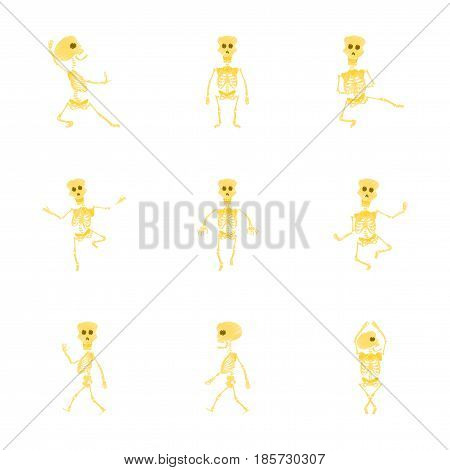 assembly flat shading style icon of skeleton Halloween monster