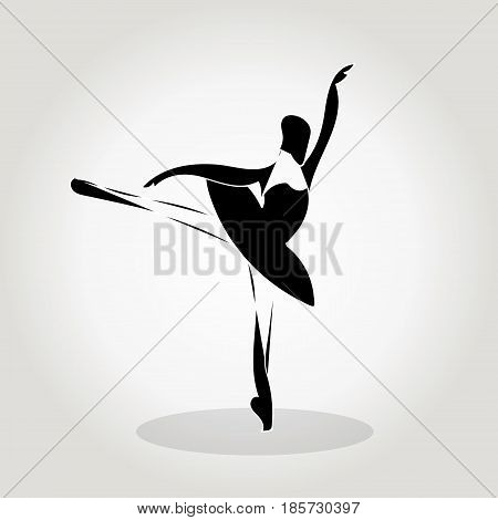 Vector Sillhouette Of A Dancing Girl, Ballet, Girl Practicing Dance