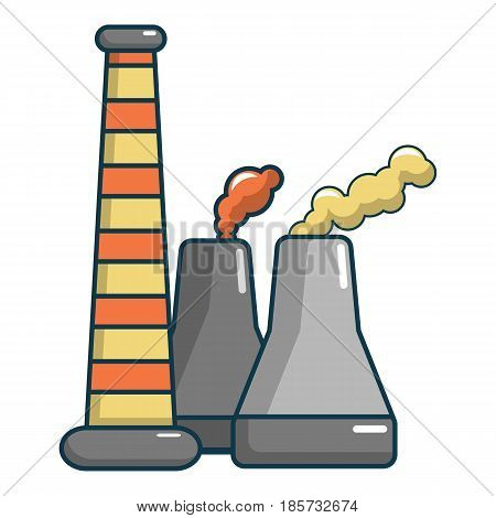 Industrial smoke from chimneys icon. Cartoon illustration of industrial smoke from chimneys vector icon for web