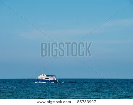 Running Boat On The Sea
