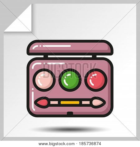 Beauty cosmetics icons-eyeshadow. Vector Isolated flat colorful illustration.