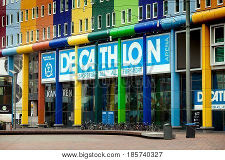 Amsterdam, Netherlands - April, 2017: Decathlon sport store in Amsterdam city
