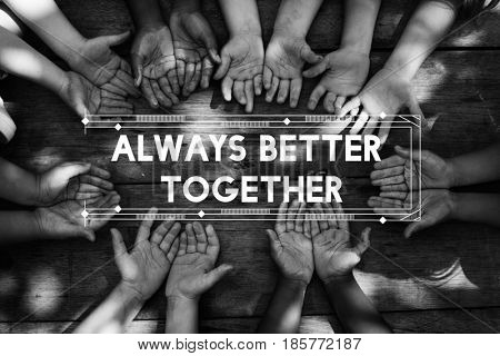 Diversity hands community together friendship 