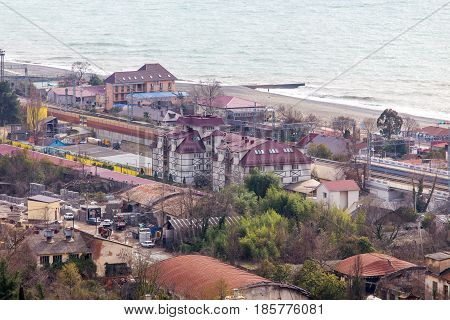 Sochi, Russia - February 12, 2016: Dagomys is a microdistrict of Sochi, Russia, known for its resorts, vacation spots and tea plantations.
