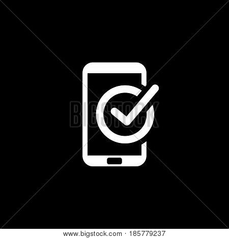 Mobile Register Icon. Online Learning. Flat Design. Isolated Illustration