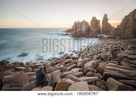 The Pinnacles rock at Cape Woolamai one of the most tourist attraction place in Phillip Island, Melbourne, Australia.