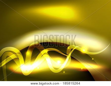 Glowing shiny wave background, energy concept illustration