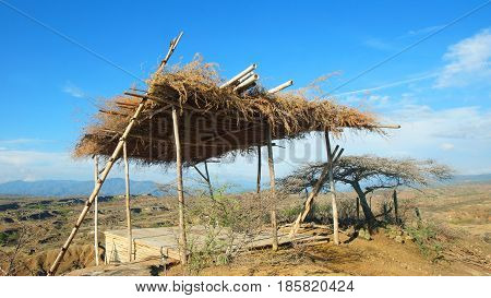 Rustic construction in the Desierto de la Tatacoa (Tatacoa Desert) in Villavieja, Huila / Colombia
