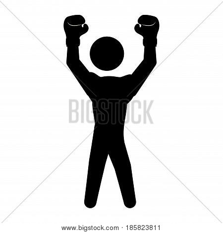 Boxing figther trainning icon vector illustration graphic design