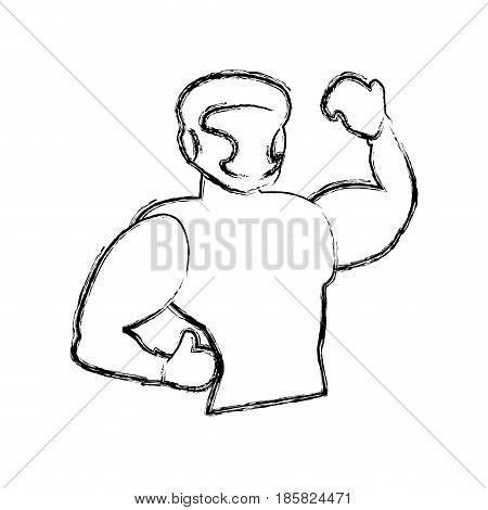 Boxing figther trainning icon vector illustration graphic design