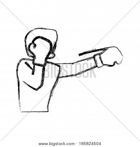 Boxing figther trainning icon vector illustration graphic design