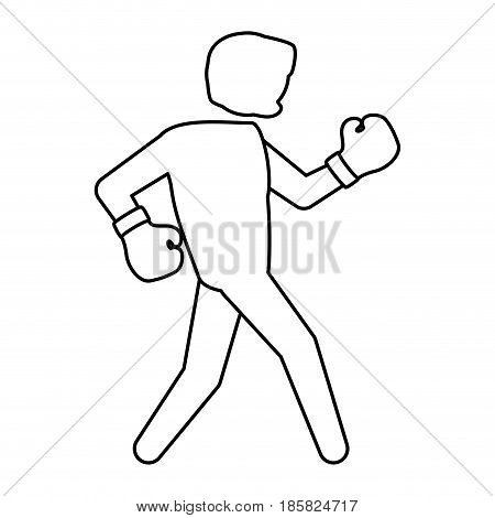 Boxing figther trainning icon vector illustration graphic design