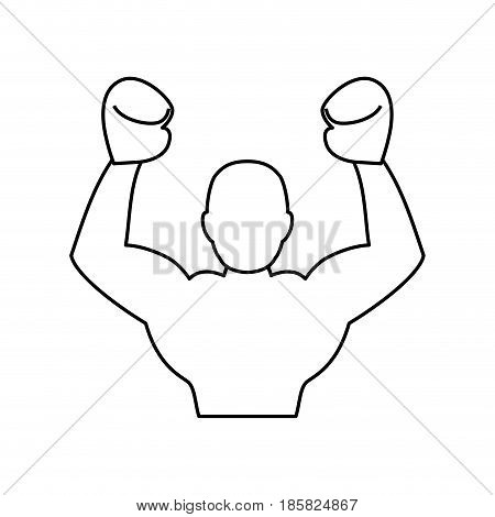 Boxing figther trainning icon vector illustration graphic design