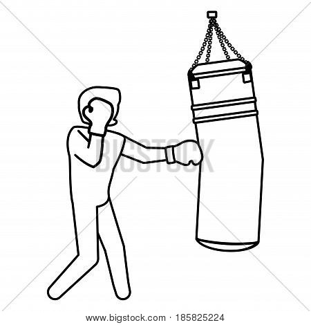 Boxing figther trainning icon vector illustration graphic design