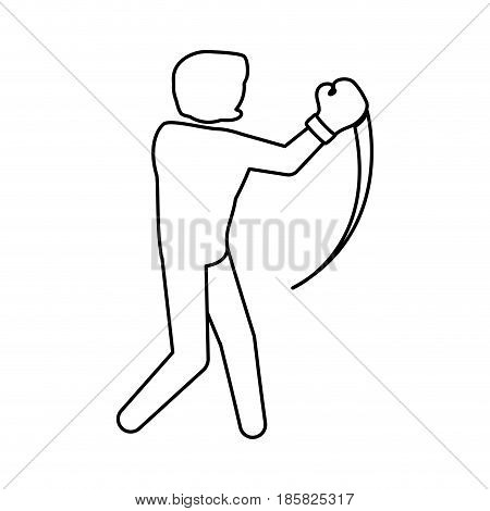 Boxing figther trainning icon vector illustration graphic design