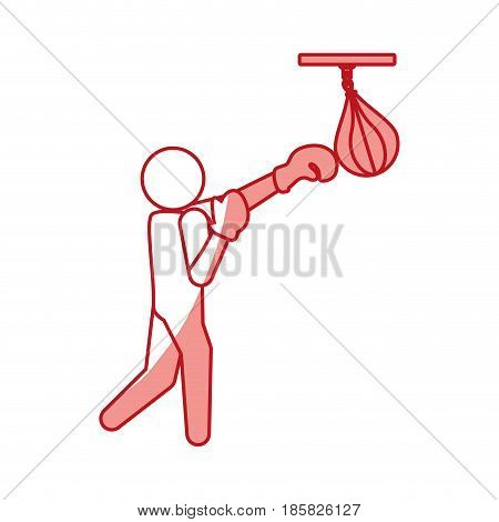 Boxing figther trainning icon vector illustration graphic design