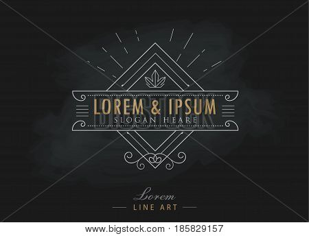 Luxury logos elegant flourishes calligraphy Hipster style