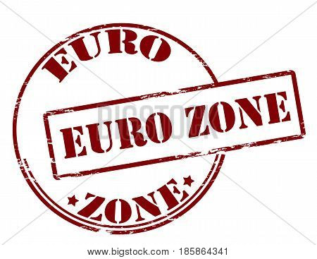 Stamp with text euro zone inside vector illustration