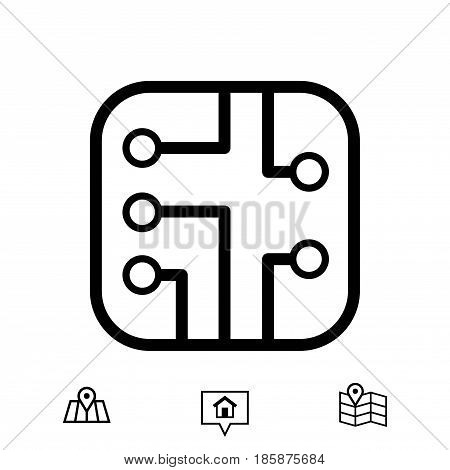circuit board icon stock vector illustration flat design