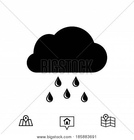 cloud with rain drops icon stock vector illustration flat design