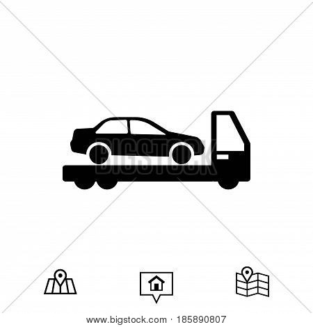 tow truck icon stock vector illustration flat design