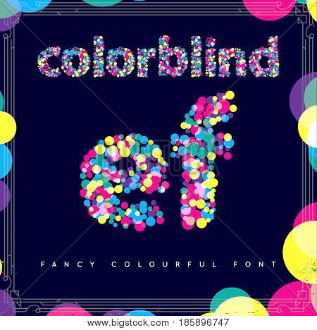 Set of Colorblind Style Font in Vector. Fresh trendy colors.