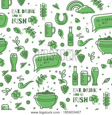 Simple chuck with elements of the Irish holiday. The pattern on St. Patrick's Day style thin line.