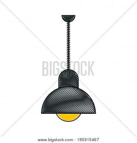 drawing lamp office hanging light decoration vector illustration