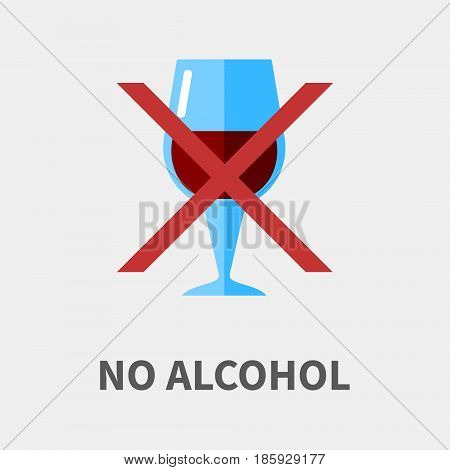 vector sign no alcohol glass red wine
